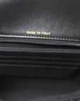 Lambskin Quilted CHNL 19 Chain Flap Wallet Black