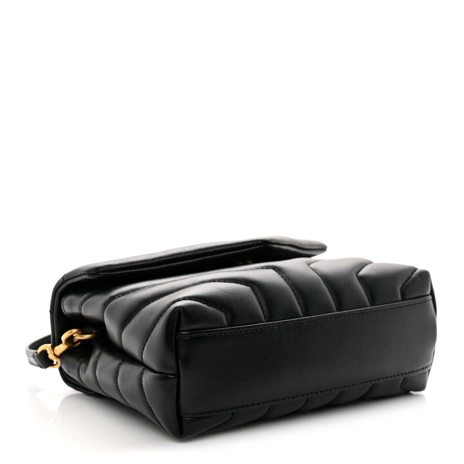 Calfskin Y Quilted Monogram Toy Loulou Crossbody Bag Black