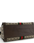 GG Supreme Monogram Web Medium Ophidia Tote Bag Brown