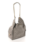 Suede Quilted Medium CHNL 25 Handbag Dark Grey