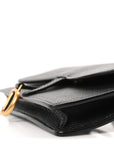 Grained Calfskin Saddle Belt Bag Black