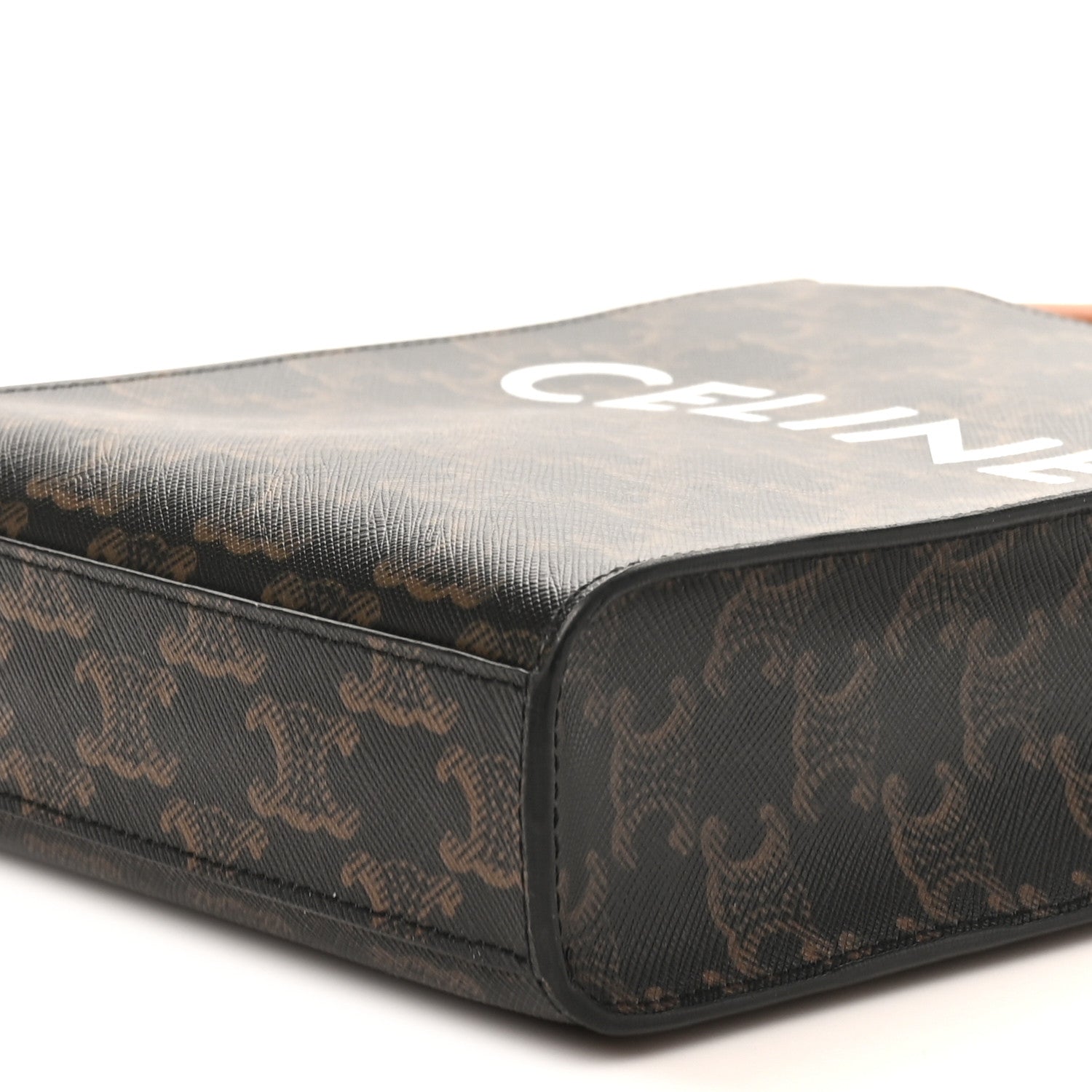 Triomphe Canvas Calfskin Mini Vertical Cabas Tan