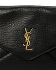 Grained Lambskin Cassandre Envelope Pouch Black