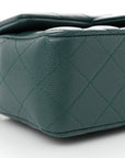 Caviar Quilted Mini Rectangular Flap Dark Turquoise