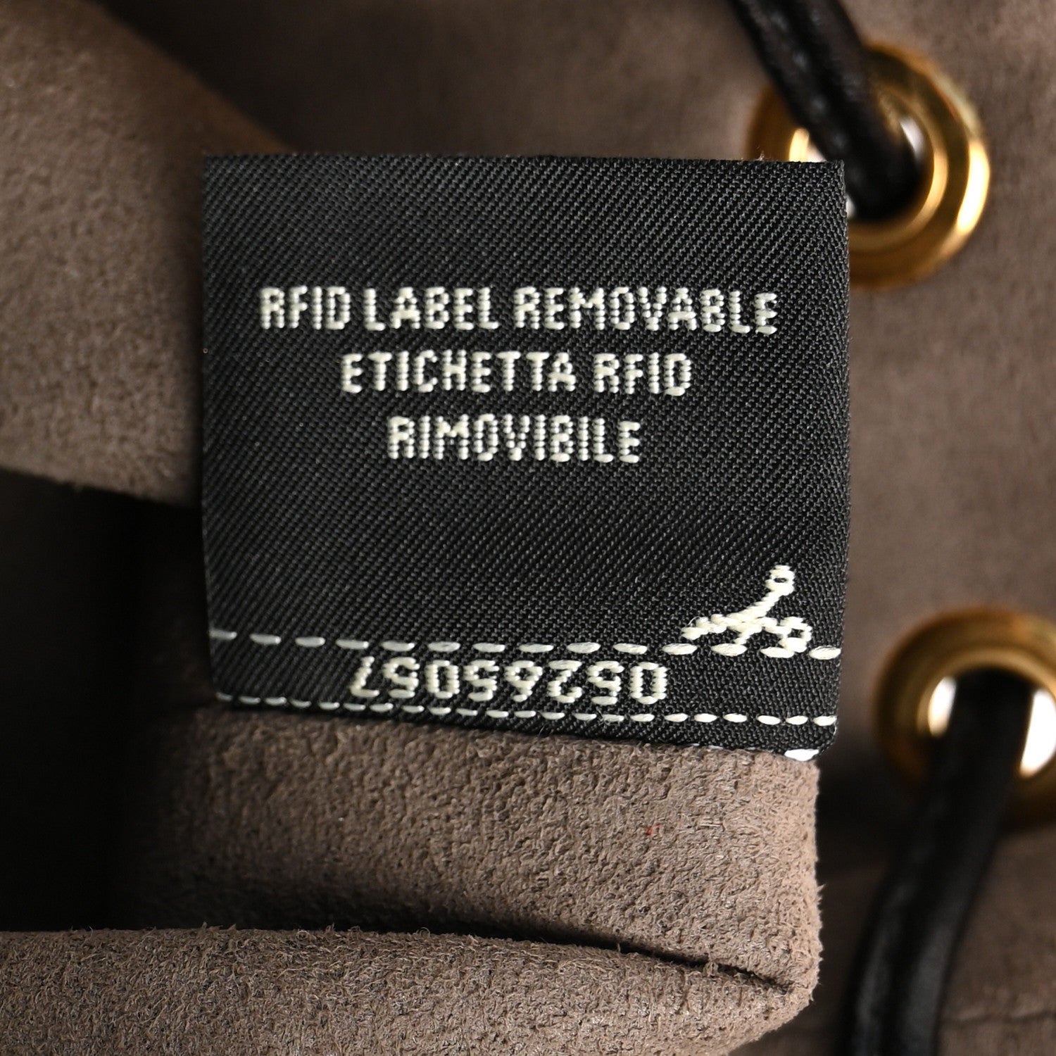 Vitello Liberty F is FNDI Bi-Color FF 1974 Embossed Mini Mon Tresor Bucket Bag Maya Black