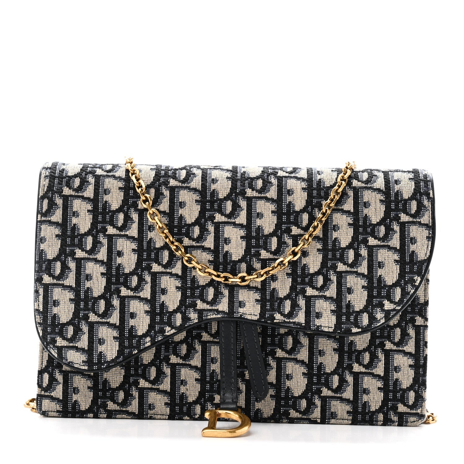 Oblique Saddle Chain Pouch Blue