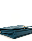 Caviar Quilted Boy Wallet On Chain WOC Blue
