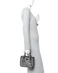 Satin Crystal Mini Galleria Double Zip Tote Metal