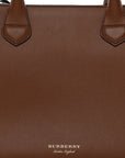 Grainy Calfskin House Check Medium Banner Tote Tan