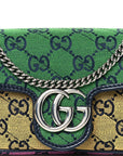 Monogram Multicolor Matelasse Diagonal Super Mini GG Marmont Shoulder Bag Green Blue Yellow Light Blue Pink