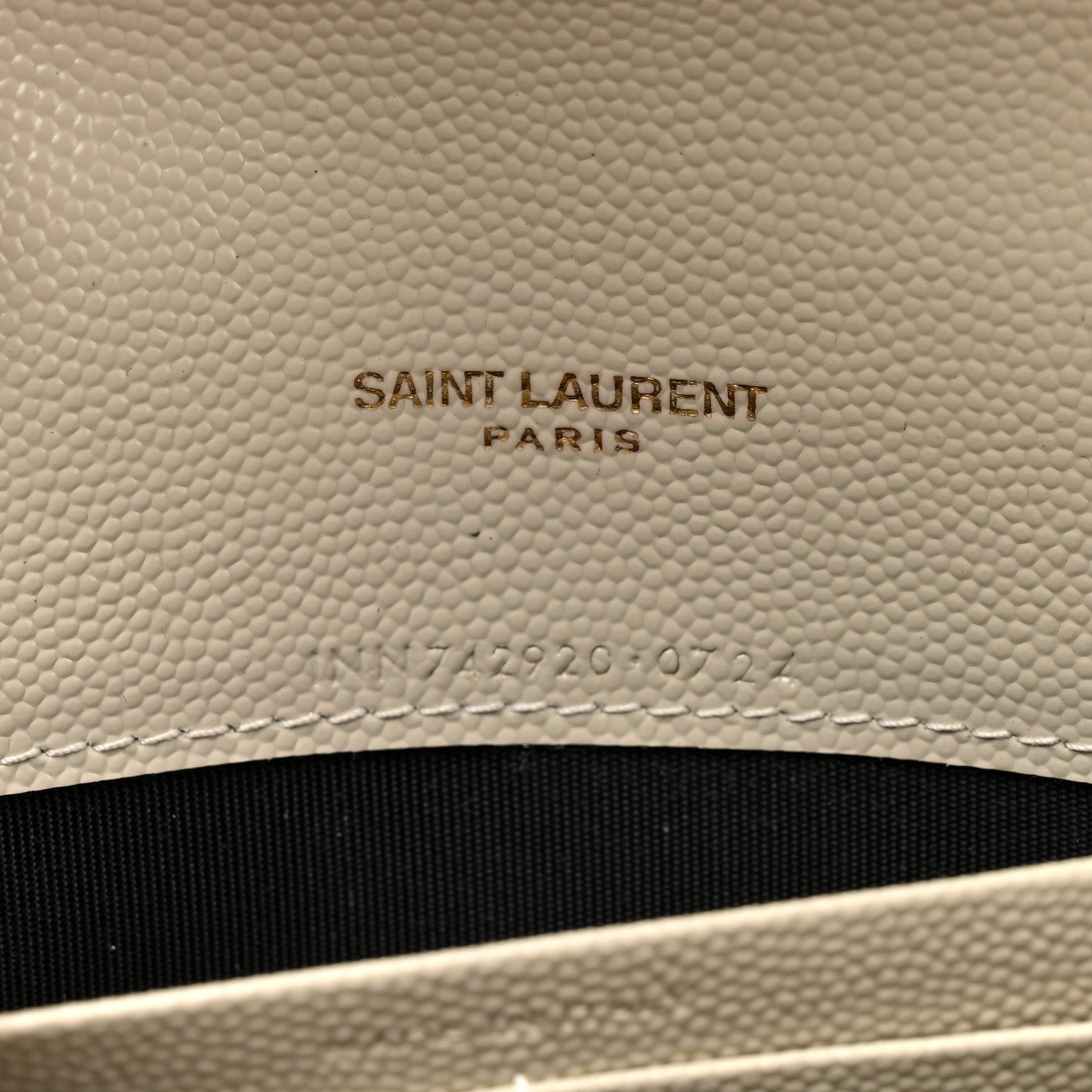 Grain De Poudre Matelasse Chevron Monogram Envelope Chain Wallet Crema Soft