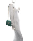 Satin Pearl Varenne Shoulder Bag Green