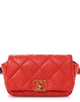 Lambskin Quilted CHNL 19 Waist Bag Red