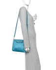Tessuto Nylon Saffiano Crossbody Bag Turchese