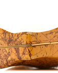 Spazzolato Calfskin Chain Clutch Gold Marble