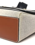 Canvas Horseferry Print Note Crossbody Bag Grey Black