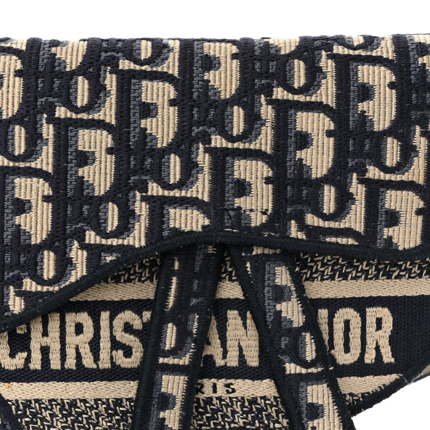Oblique Embroidered Saddle Belt Pouch Blue