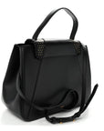 Vitello Western Studded Virtus Top Handle Shoulder Bag Black