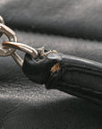 Lambskin Quilted Small Loulou Puffer Monogram Chain Satchel Black