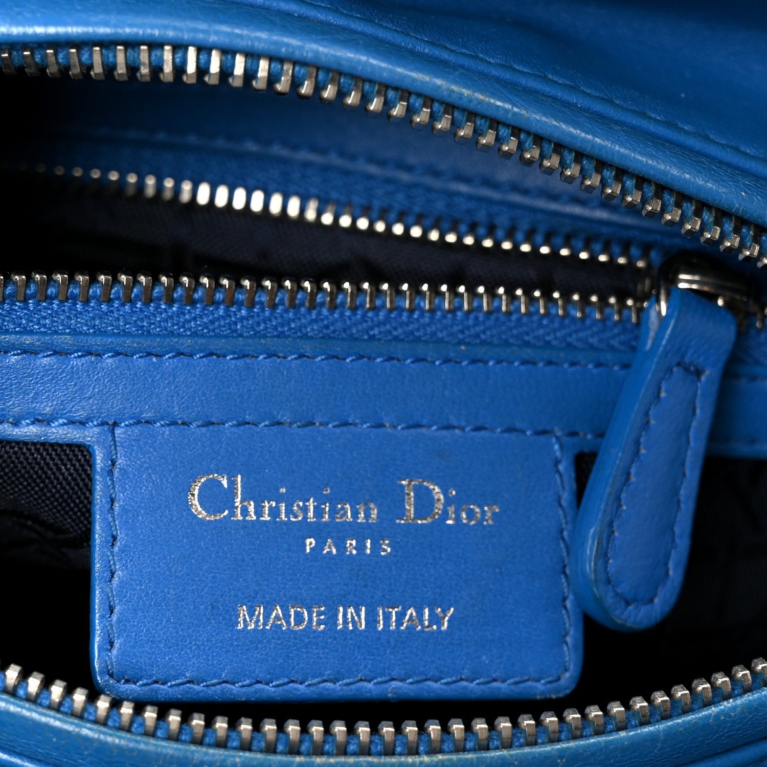 Lambskin Cannage Medium Lady D1OR Blue