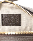GG Supreme Monogram Textured Dollar Calfskin Web Super Mini Ophidia Top Handle Bowler Bag Beige Ebony New Acero