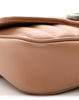 Calfskin Matelasse Aria Super Mini GG Marmont Shoulder Bag Camelia