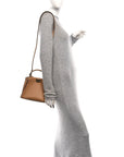 Vitello Seta Fabric Jacquard FF 1974 Mini Peekaboo Iconic Satchel Miele Scuro