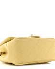 Lambskin Quilted Mini Square Flap Light Yellow