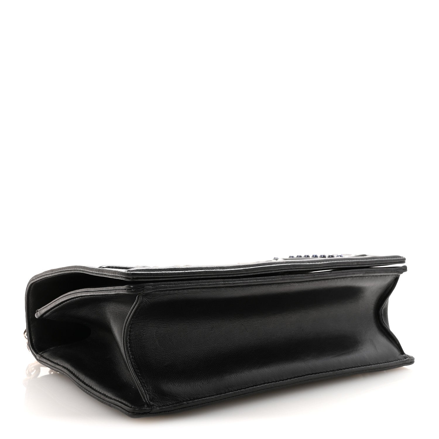 Lambskin Multi Studded Medium D1ORama Flap Bag Black