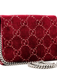 Velvet GG Monogram Mini Dionysus Chain Wallet Red Cipria