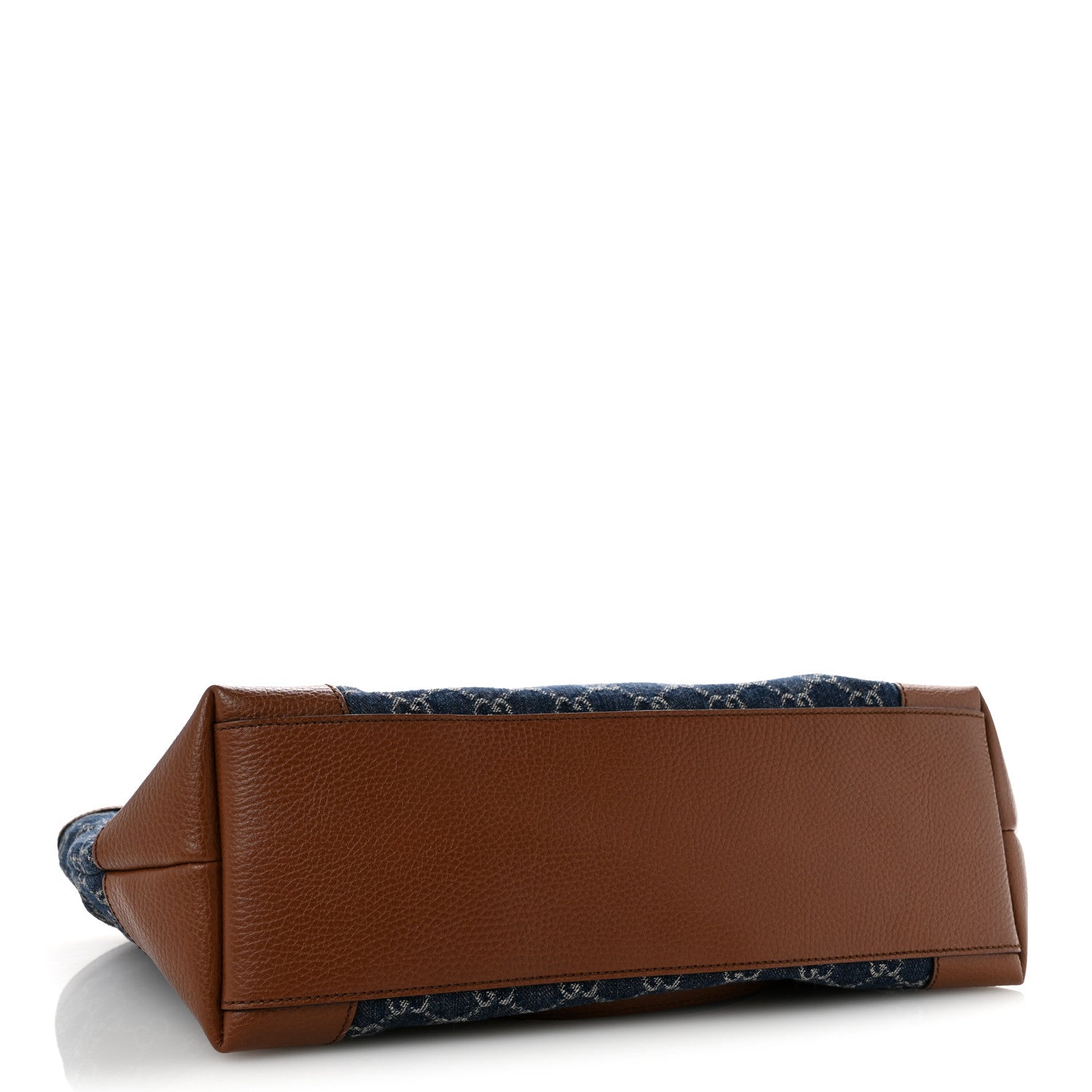 New Denim GG Monogram Medium Ophidia Shopping Tote Blue Tea Cuir
