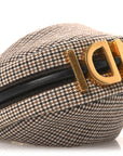 Wool Nappa Micro Houndstooth Nano FNDIgraphy Hobo Charm Beige Moro