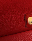 Caviar Quilted Mini Rectangular Flap Dark Red