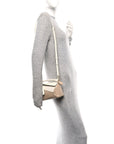 Calfskin Mini Puzzle Edge Bag Soft White Paper Craft