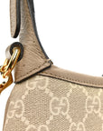 GG Supreme Monogram Textured Dollar Calfskin Mini Jackie 1961 Hobo Beige Mystic White Oatmeal