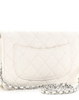 Caviar Quilted CHNL 19 Wallet On Chain WOC White Pink