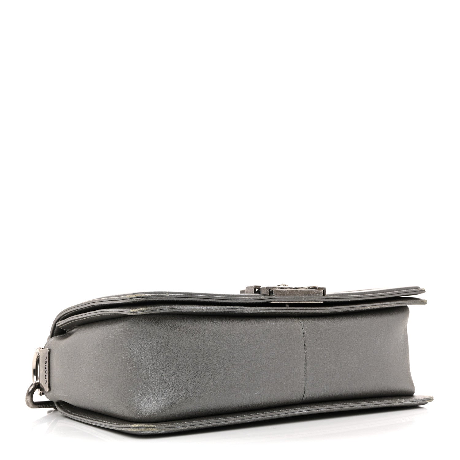Metallic Lambskin Stingray Quilted Medium Boy Flap Silver