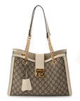 GG Supreme Monogram Medium Padlock Tote White