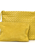 Nappa Intrecciato Fold Clutch Lemon