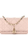Lambskin Cannage D1OR Talk Phone Pouch Rose Poudre