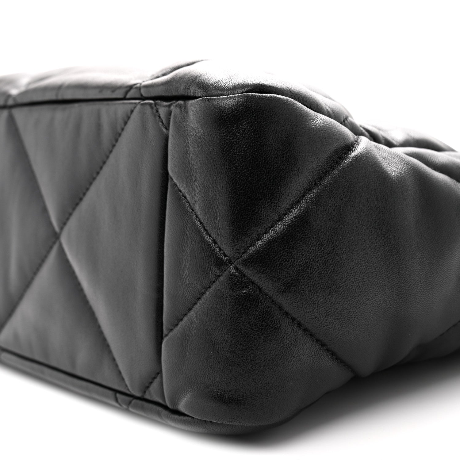 Lambskin Quilted CHNL 19 East West Shopping Bag Black