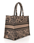 Canvas Embroidered Medium Plan De Paris Book Tote Beige Multi