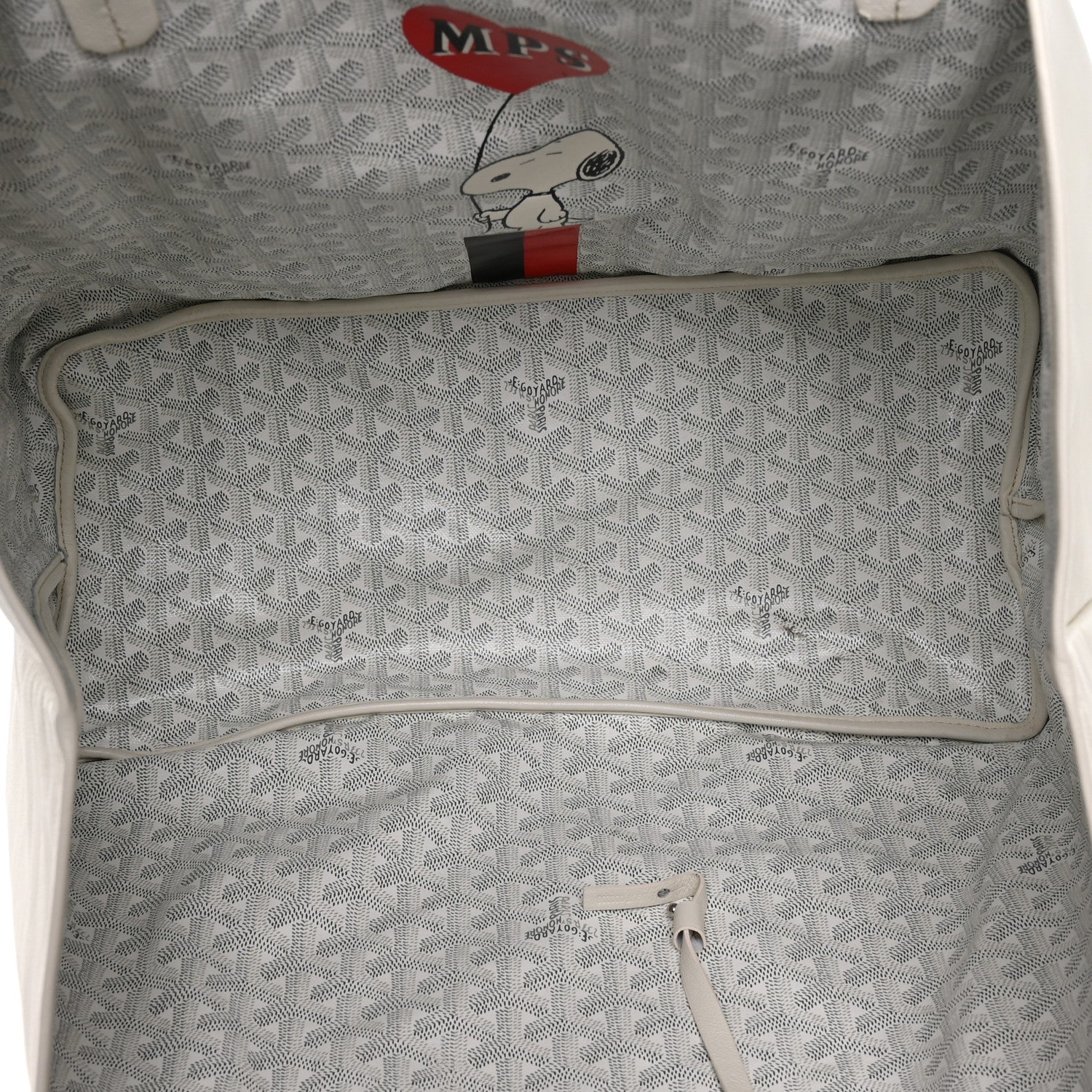 X PEANUTS Goyardine Reversible Anjou GM White