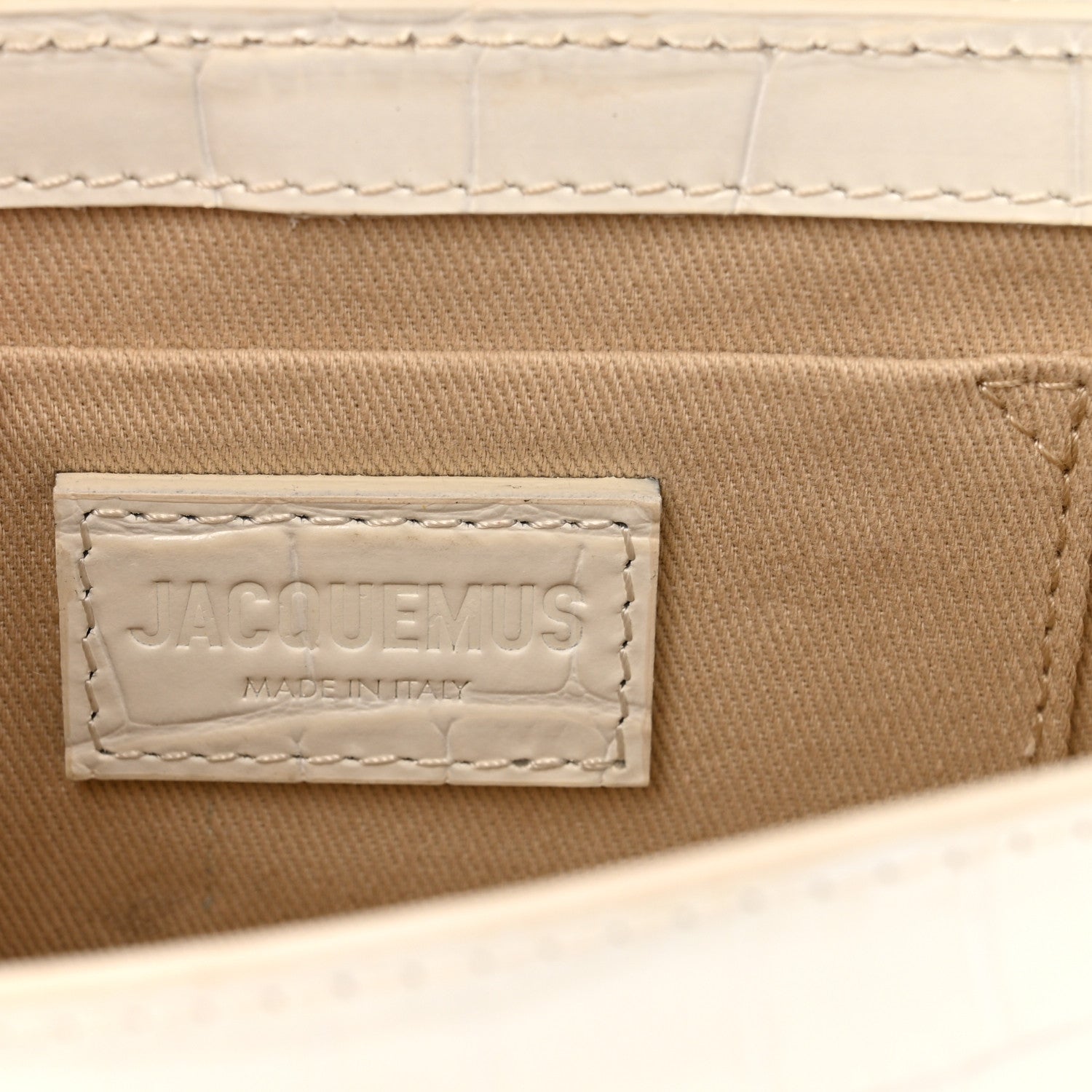 Calfskin Crocodile Embossed Le Chiquito Long White