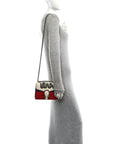 Calfskin Crystal Snake Embroidered Mini Dionysus Shoulder Bag Mystic White Hibiscus Red Blue Agata