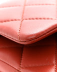 Lambskin Quilted Medium Double Flap Brown