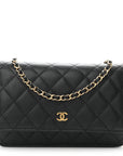 Caviar Quilted Wallet On Chain WOC Black
