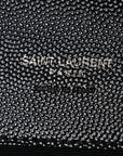 Grain De Poudre Matelasse Chevron Monogram Monochrome Envelope Clutch Black