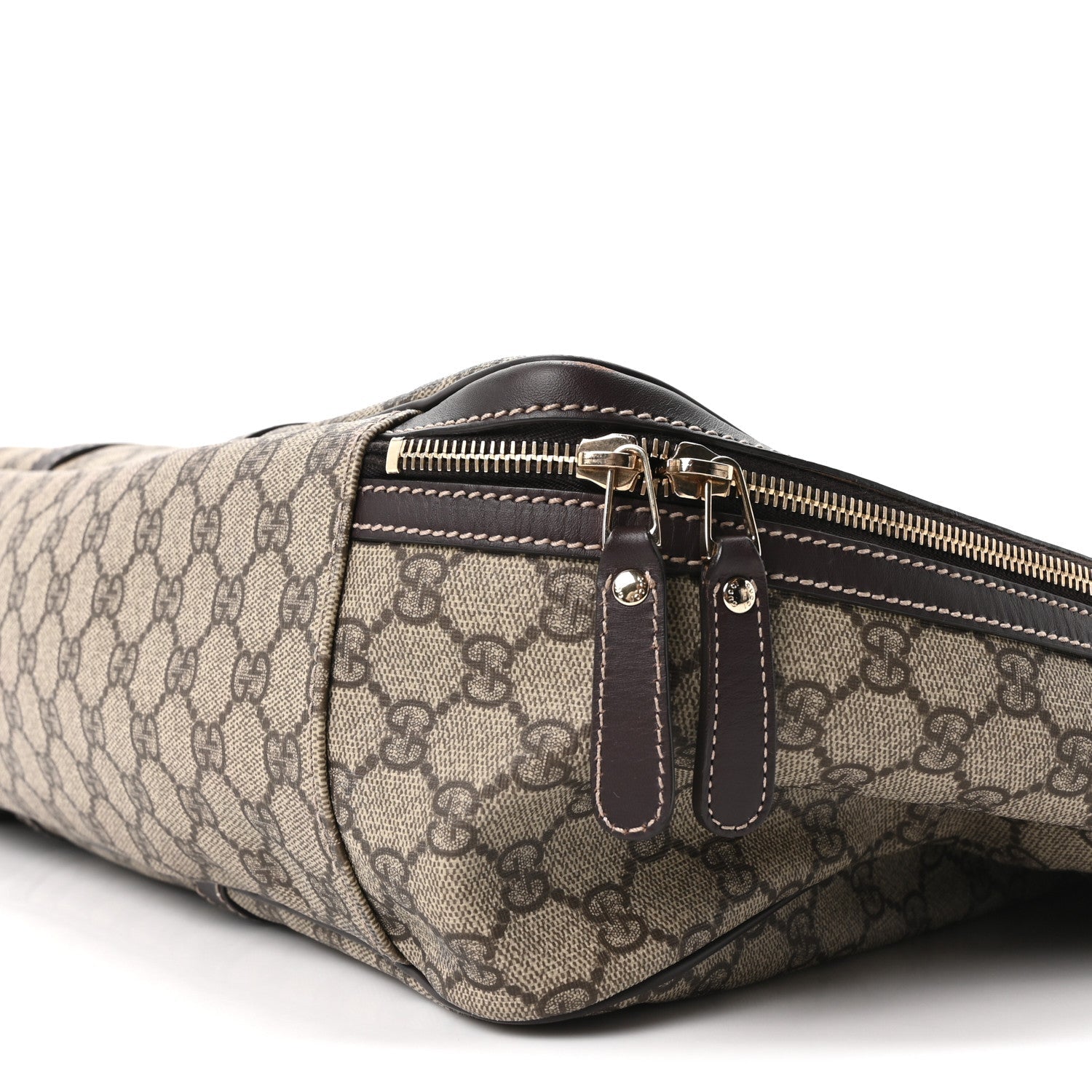 GG Supreme Monogram Medium Double Handle Briefcase Dark Brown