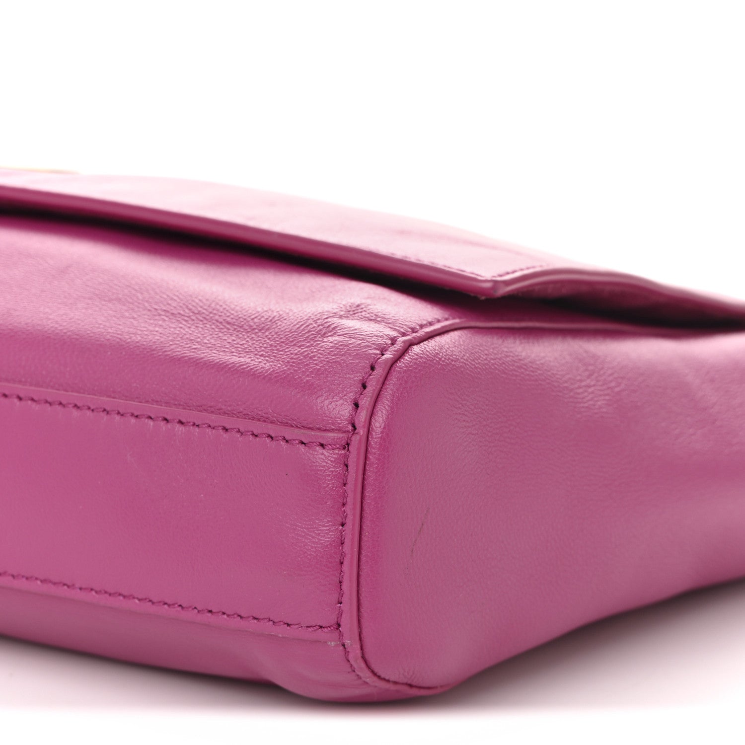Smooth Calfskin Suede Medium Reversible Monogram Kate Satchel Rose Rubis